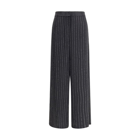 Giorgio Armani Wide-leg silk Pants with strass